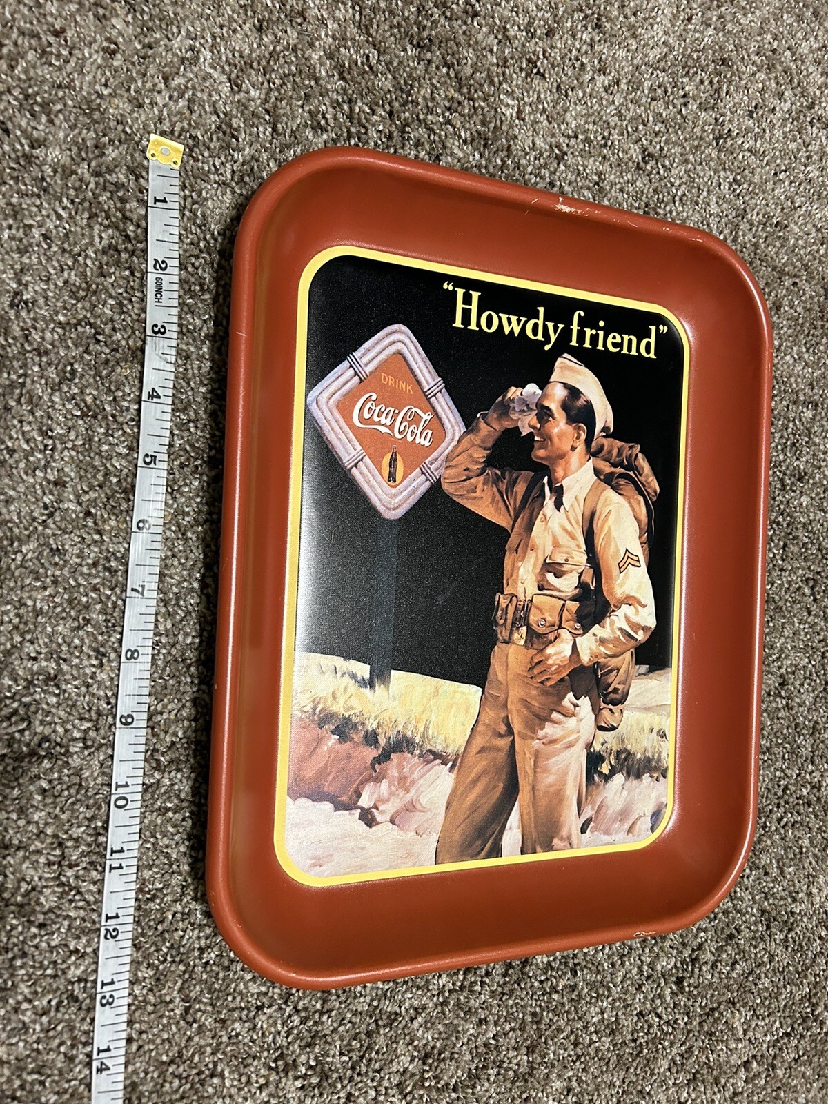 “Howdy Friend” 1942 coca cola serving tray WWII G.I. Issued In 1992 | eBay