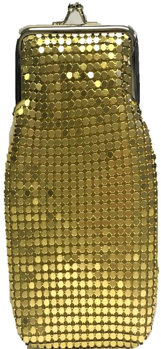 Eclipse Long Gold Mesh Sequin Cigarette Case Pouch, Coin Purse, 120s, 3234XL