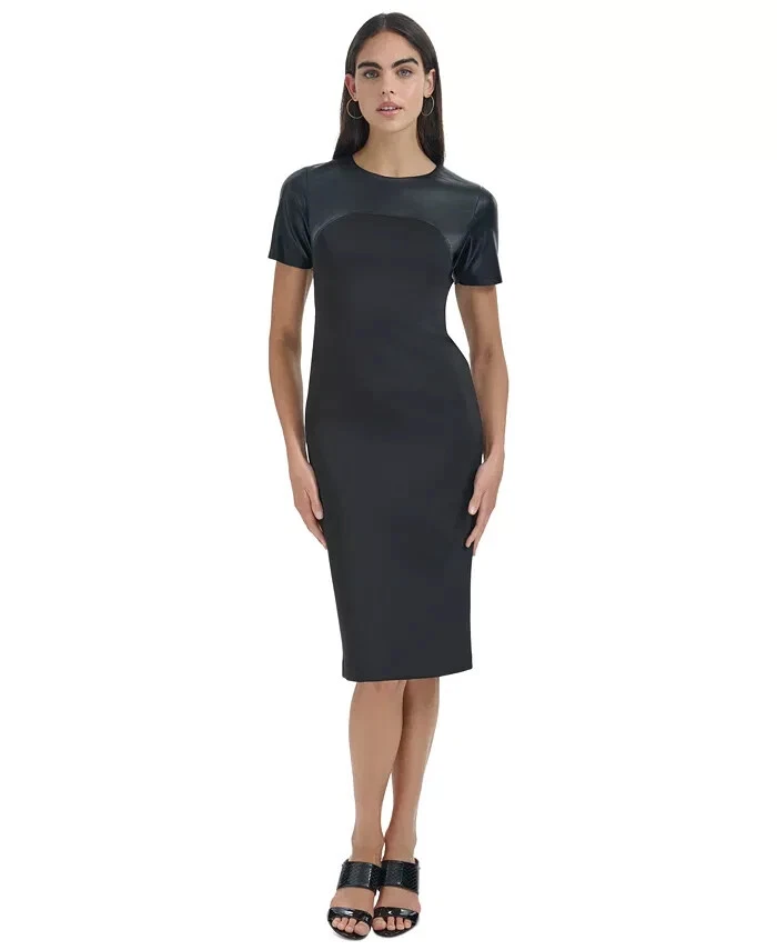 Calvin Klein Faux Leather Sheath Solid Dresses for Women for sale | eBay