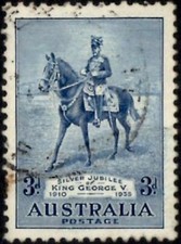 Australia 1935 Silver Jubilee  3d Blue   SG.157 Used   Cat:&pound;11