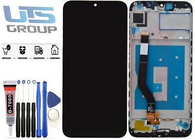 Für Huawei Y7 2019 (Prime / Pro) DUB-LX1 LCD Bildschirm Display Rahmen Schwarz.