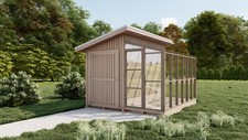 11'x12' Lean Greenhouse plans with Storage, Compact Backyard Shed Blueprints