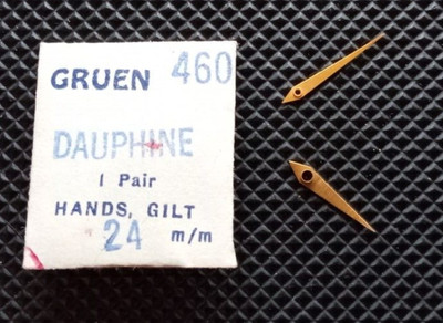 Gruen 460 Watch Hands Gilt Dauphine 24mm
