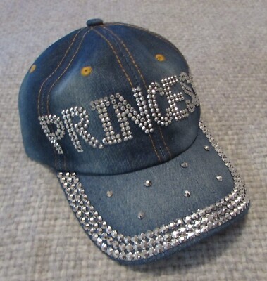 Madd Hatter ''PRINCESS'' Denim with Studs Baseball Hat Cap NEW with Tags !