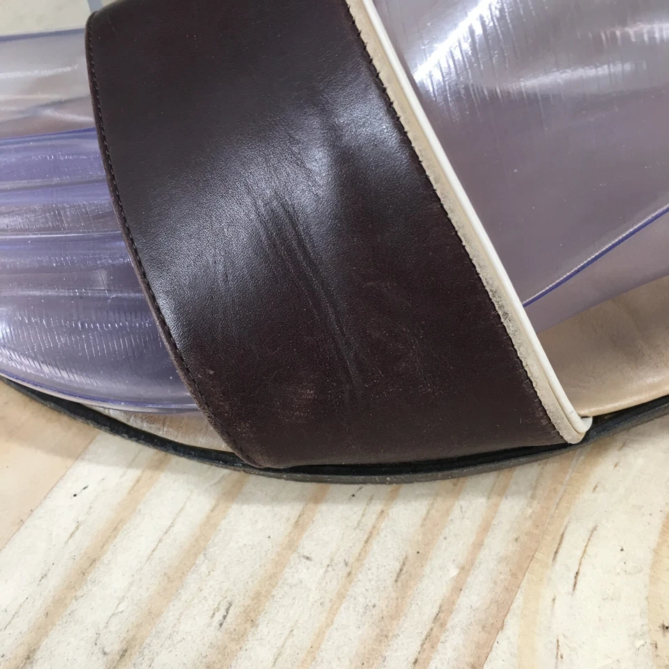 Sandalias Bally para mujer 8 deslizables marrón sin cordones informales punta abierta tacón bajo de cuña Foto 3 de 4