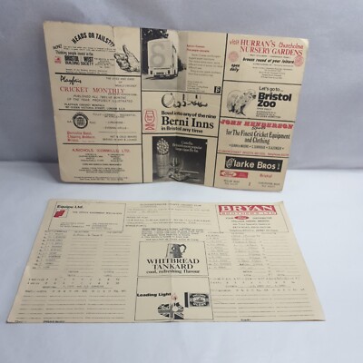 Vintage Cricket Score Karten Gloucestershire ect 
