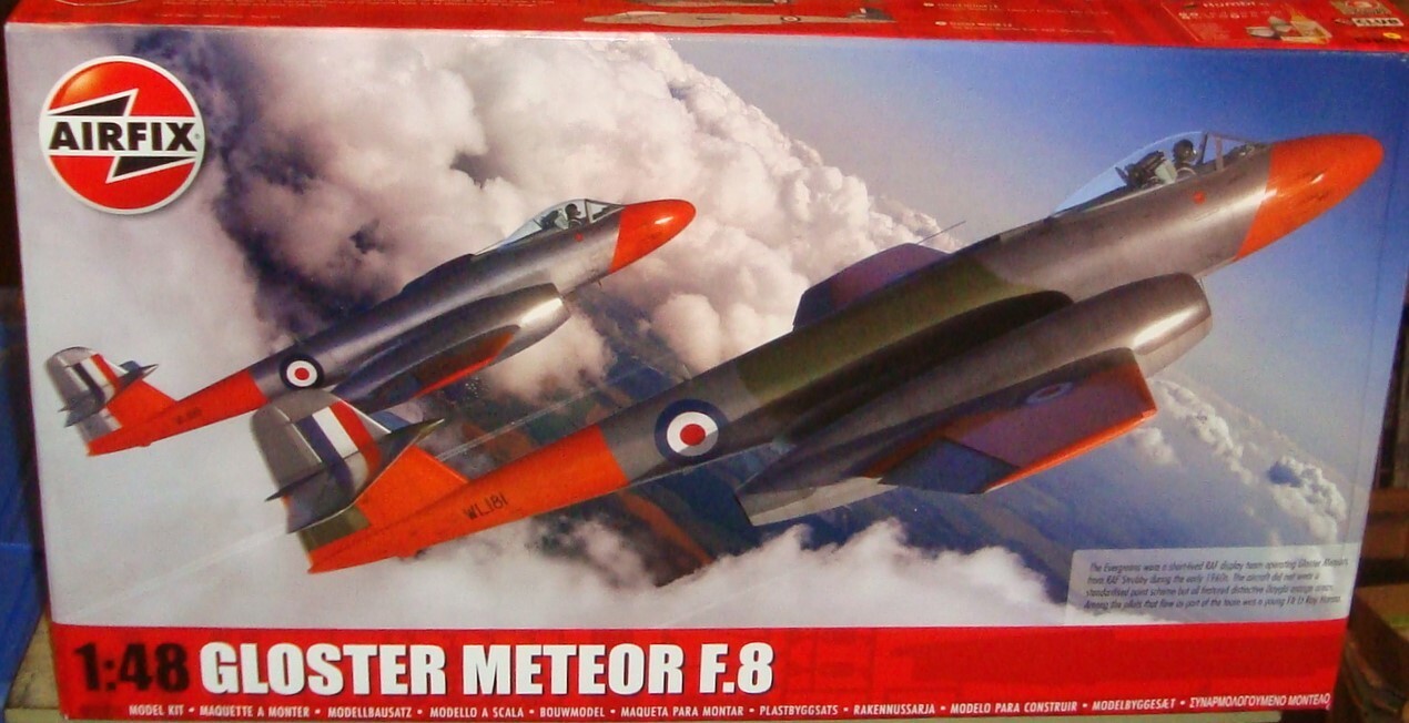GLOSTER METEOR F.8 JET FIGHTER PLANE - 1:48 scale - AIRFIX MODEL KIT - A09182A