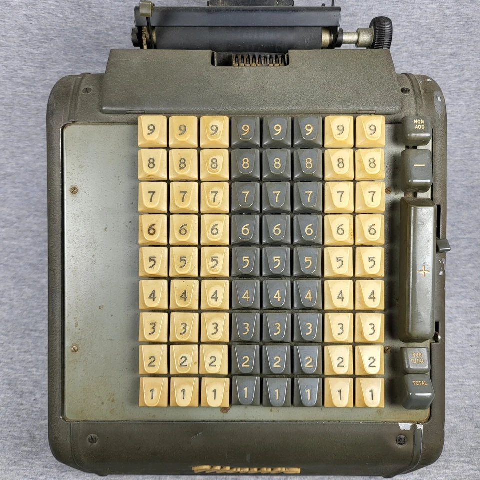 MONROE 408 Calculadora Máquina de Adición Teclado Eléctrico Completo RARO Antiguo De Colección Foto 2 de 4