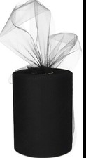 Black Tulle Wedding Reception Decor - 6" x 100 Yards, Halloween, Wedding, DIY