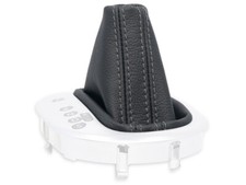 SCHALTMANSCHETTE FUR VW TOURAN DSG automatik 2003-15 SCHALTSACK LEDER NAHT GRAU