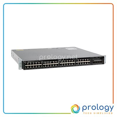 Cisco WS-C3650-48PQ-E 48 Port Gigabit PoE 4x10G Uplink Ip Services Switch Tested