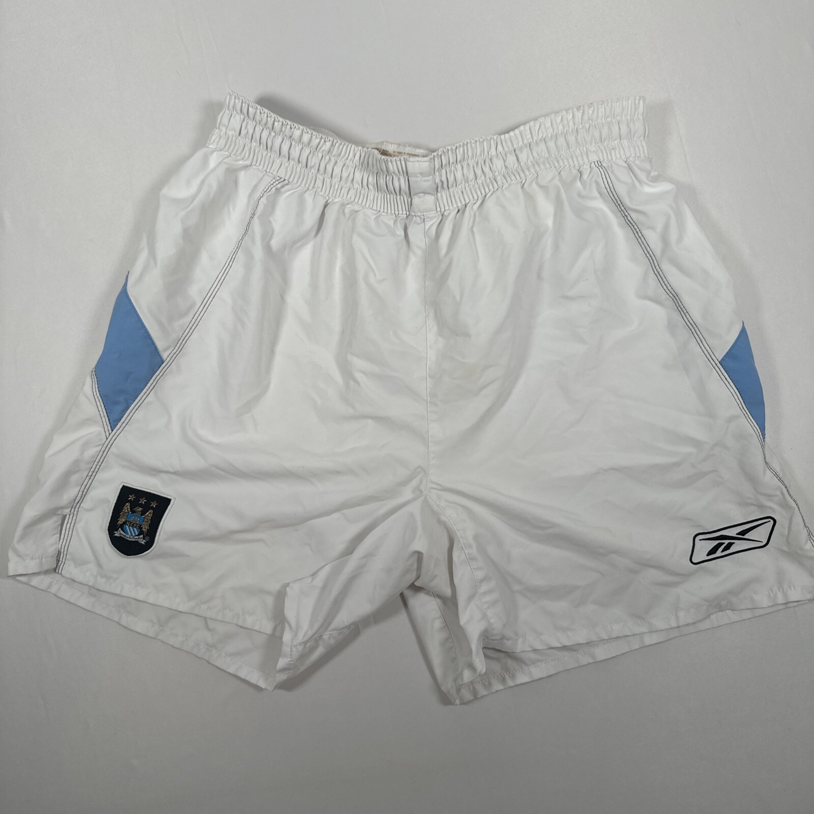 Rare Original Manchester City 2003/2004 Reebok Home Football Shorts Large