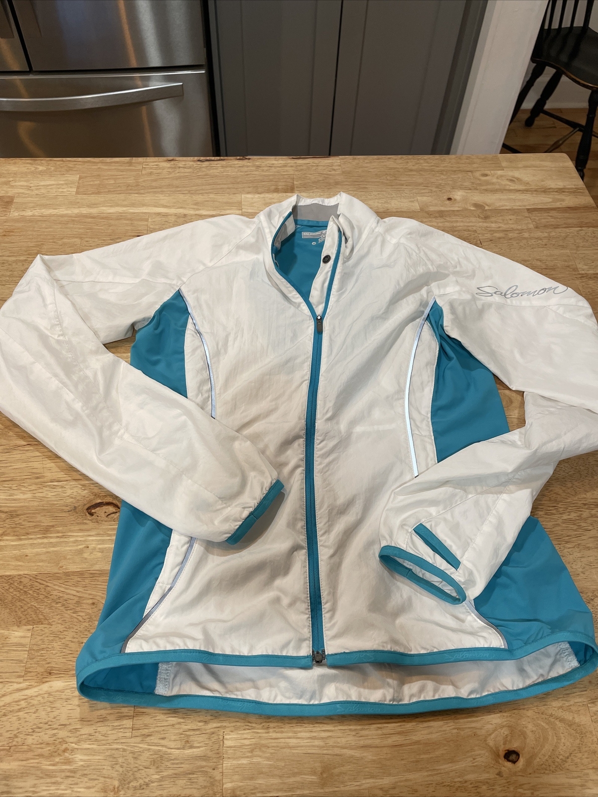 Salomon Clima Wind Zip Piena Giacca Donna Frangivento Small Blue Trail Running