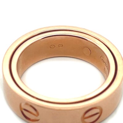 Cartier Love Secret Ring 18k Rose Gold 5.5mm Band Size 48-US 4.5