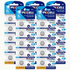 Count 25x CR1620 Battery, 1620 3V Lithium Battery for Key Fob Watch Car Remote