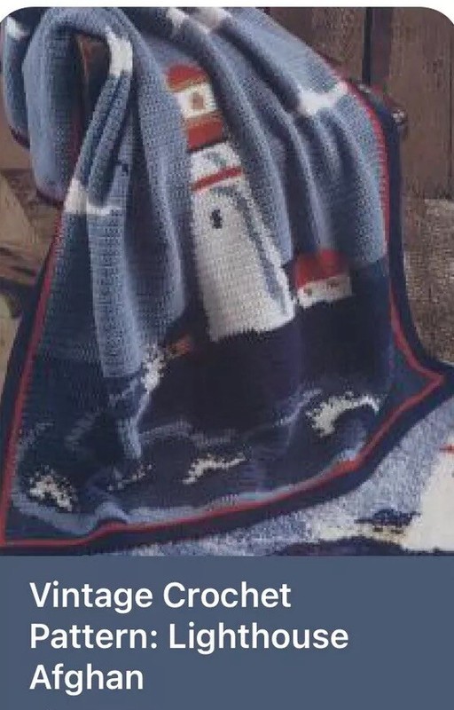 Mary Maxim #16875 Lighthouse Afghan Finished Size Aprox. 44” x 53” INSTRUCTONS
