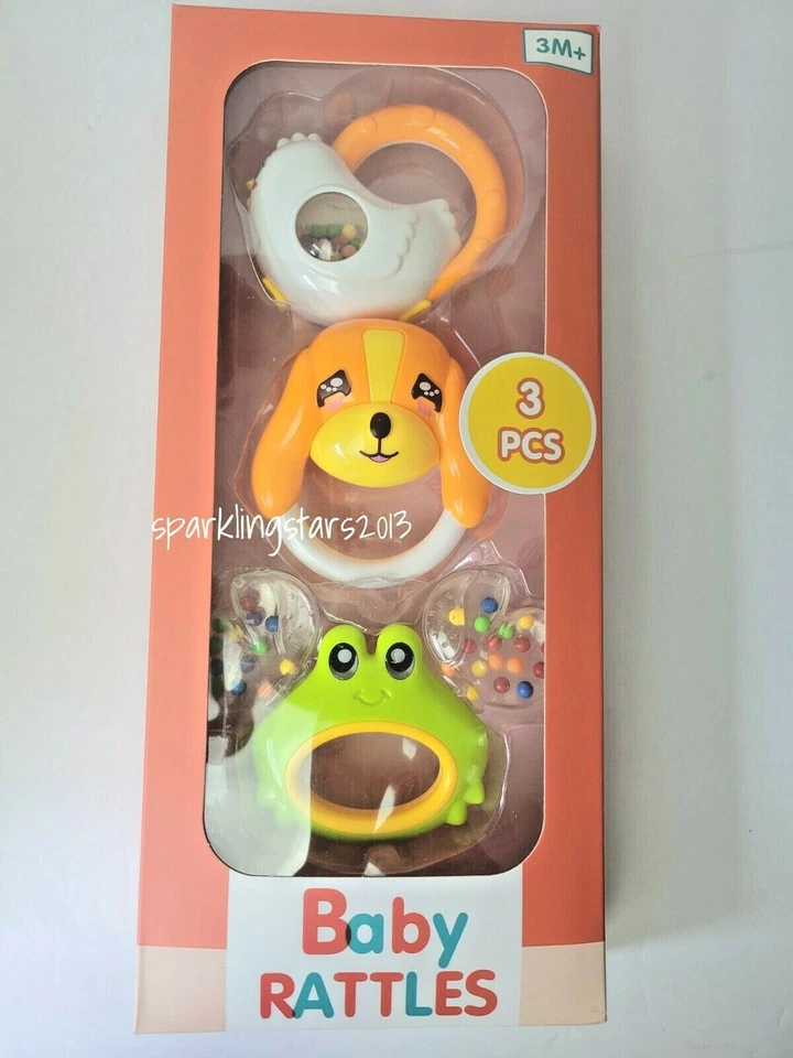 Juego de 3 piezas de juguete de sonajero para bebé juguete para bebé juego de regalo juguetes de actividad de fácil agarre regalo Foto 4 de 4