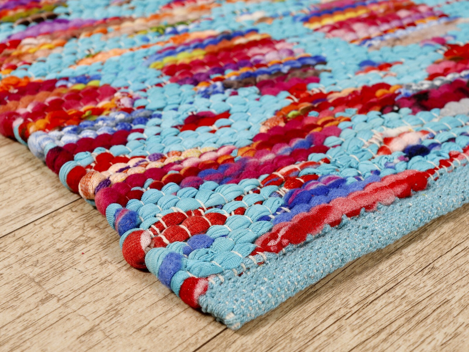 Chindi Rag Rug X Large Handmade Turquoise Colour Rugs Area Mat Recycled ...