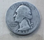 1937 Philadelphia Mint 90% Silver Washington Quarter
