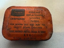 Vintage SEARS ROEBUCK CRAFTSMAN Replacement Lighter Flints Tin