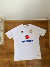 Errea Milton Keynes MK Dons Suzuki White Football Soccer Jersey Mens L Large