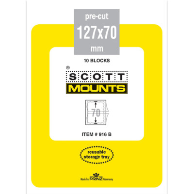Scott/Prinz Pre-Cut Plate Block, FDC, Postal Card Stamp Mounts 127x70 #916 Black