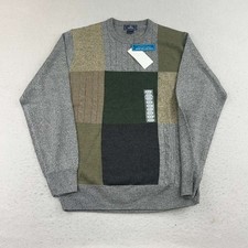 Dockers Sweater Mens Medium Gray Colorblock Long Sleeve Lightweight Pullover NWT