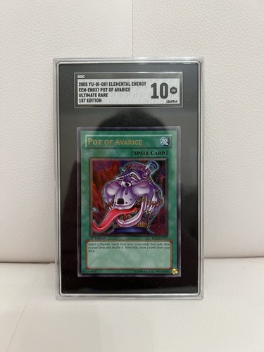 SGC 10 Gem Mint Yu-Gi-Oh Pot Of Avarice EEN-EN037 Ultimate Rare 1st Edition Card - Picture 1 of 2