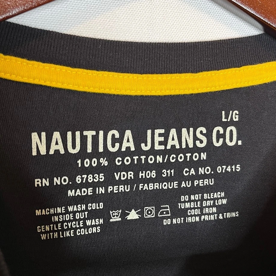 Nautica Jeans Co Men’s L Black Anchor Graphic T-Shirt 100% Cotton - Image 3 of 4
