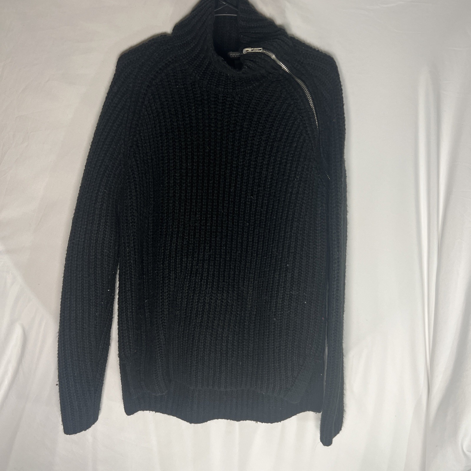 Divided H&M Chunky Knit Turtleneck Side Zip Womens Extra Large Black