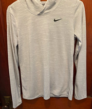 Nike Dri-FIT Unisex S Gray Logo Hooded Long Sleeve Pullover Hoodie