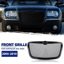 All Glossy Black Front Racing Grille Upper Grill For Chrysler 2005-2010 300 300C