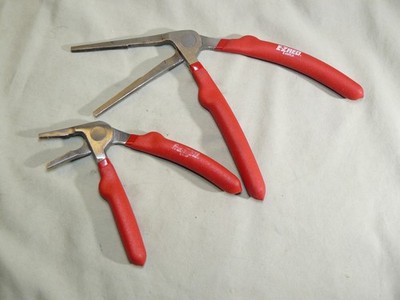 Lot of Two E-Z Red Spring Loaded Angled Needle Nose Pliers 8-KWPLN & 6 ...