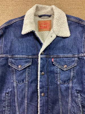 LEVI STRAUSS Medium Vintage Fit Sherpa Blue Jeansjacke Fleece Trucker sehr guter Zustand
