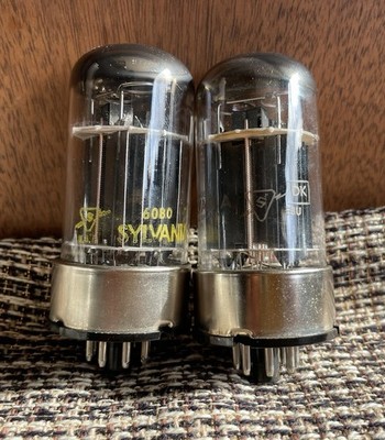 Strong Pair (2) Sylvania 6080 Dual Power Triodes Vacuum Tubes