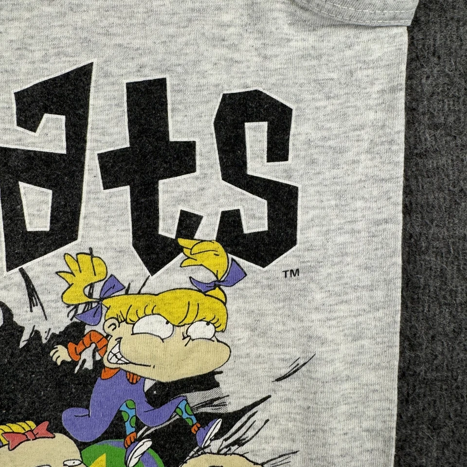 Camisa Rugrats Vintage Juvenil Grande Gris Años 90 Nickelodeon Dibujos Animados Gráfico Camiseta sin Mangas Foto 3 de 4