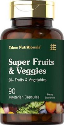 Tahoe Nutritionals Super Fruits and Veggies Capsules | 90 Count | Vegetarian,