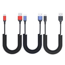Coiled Type C Data Cable With Quick Charge Function Ideal For Travel Office And