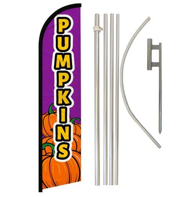 Pumpkins (Purple) Full Curve Windless Swooper Flag Pole Kit
