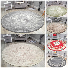 Circular Circle Round Rugs Floor Carpets Small Extra Large Mats Modern Cheap UK