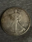 1990 WALKING LIBERTY AMERICAN EAGLE .999 FINE SILVER DOLLAR COIN 1oz, Good Tone!