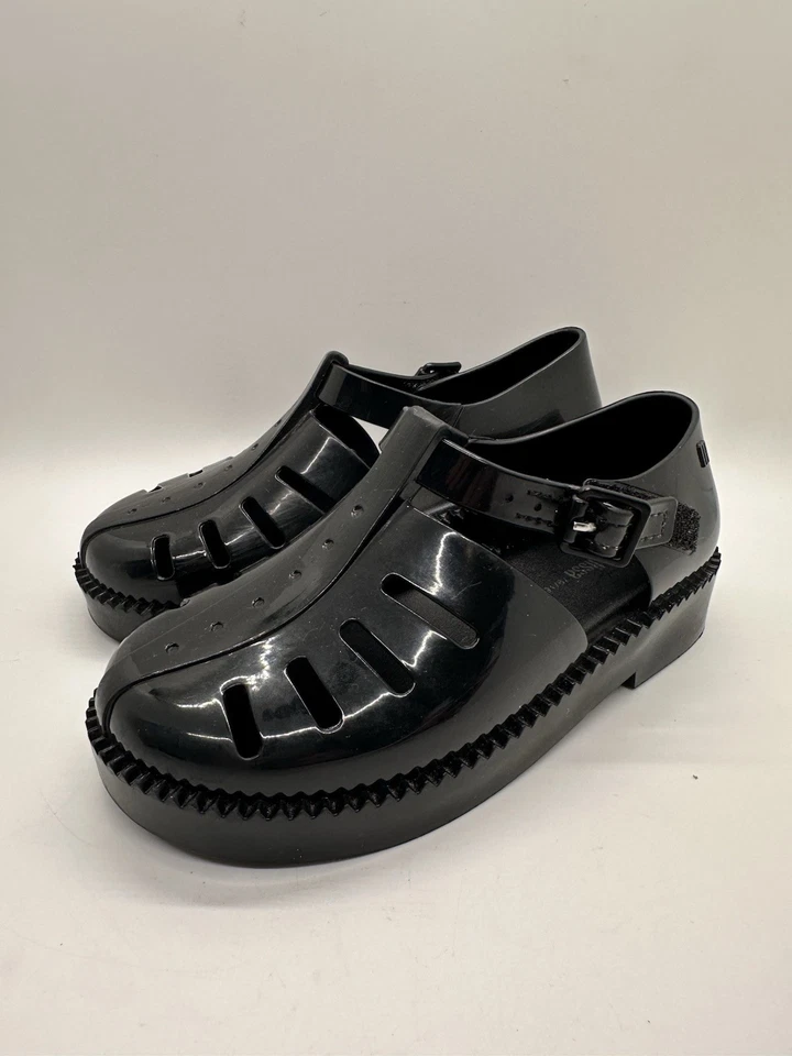 Mini Melissa Aranha 79/16 Black Jelly Sandals Fisherman Mary Jane Toddler 11 - Image 3 of 4