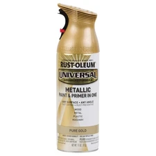 Rust-Oleum Pure Gold 245221 Universal All Surface Spray Paint, 11 oz, Metallic,