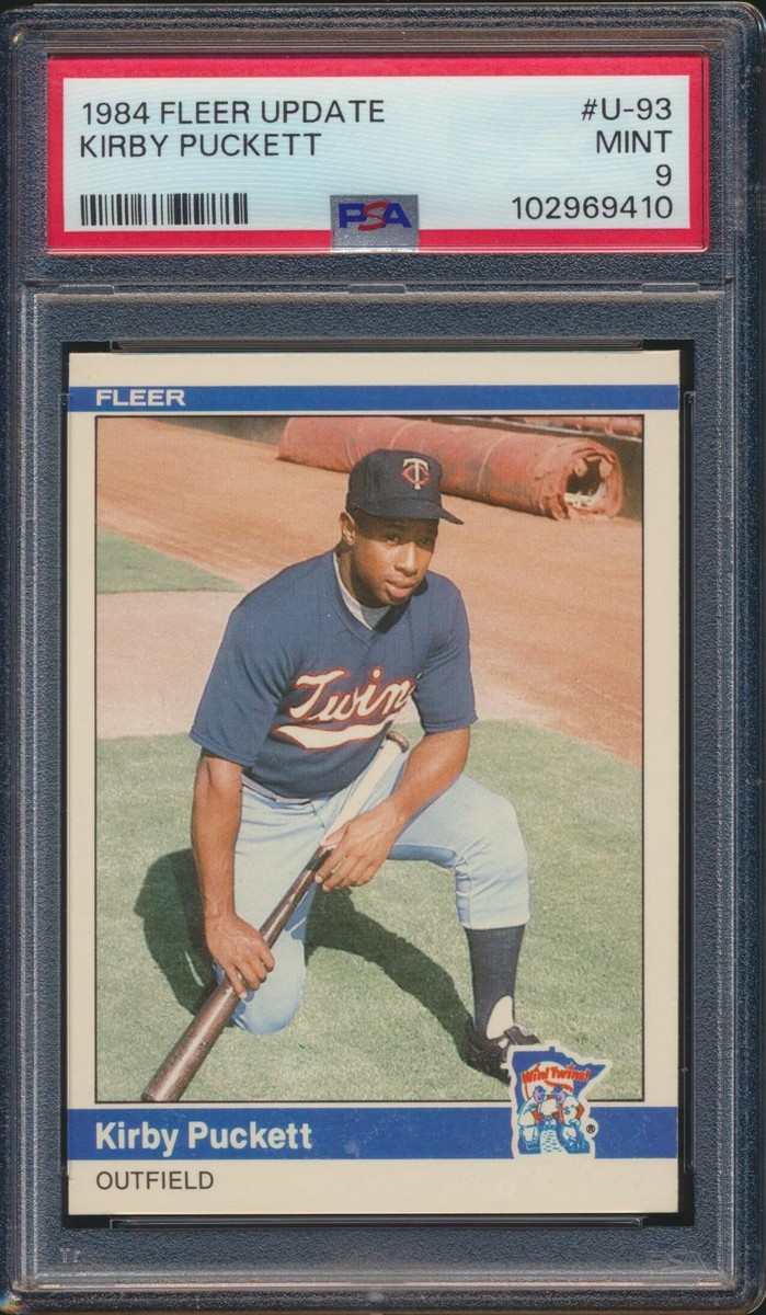 1984 Fleer Update Kirby Puckett U-93 HOF XRC Twins Rookie PSA 9
