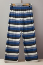 Eddie Bauer Fleece Stripe Pajama Pants Boys Size Small 7-8 Blue Gray Pull On