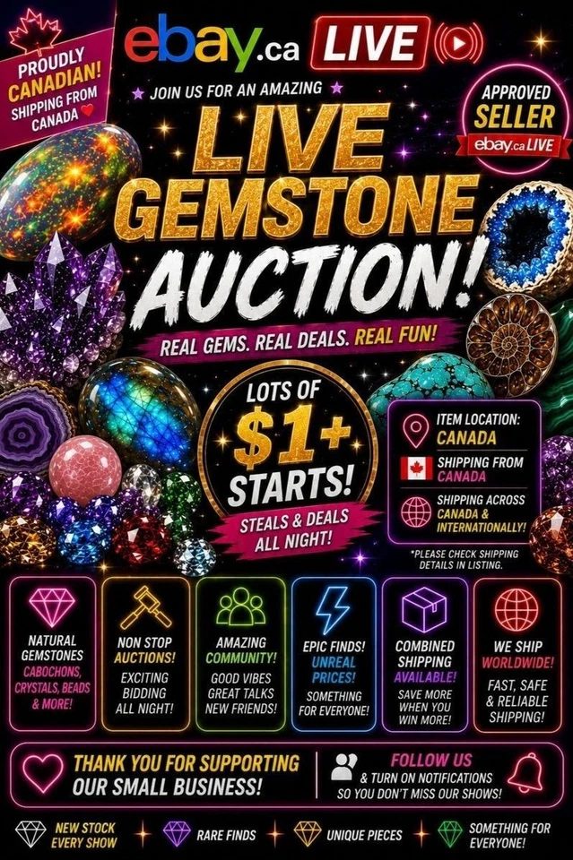First eBay Live • Soft Launch • Natural Gemstones • $1+ STARTS!