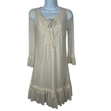 A'reve Anthropologie Lace Dress Small Boho Cottagecore Festival Cream