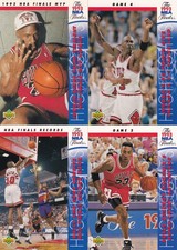 1993 UPPER DECK NBA FINALS HIGHLIGHTS 4 CARD LOT.