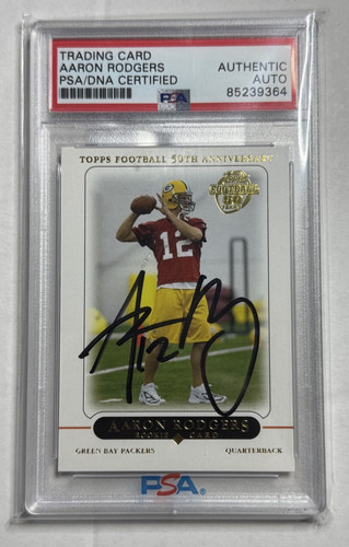 Aaron Rodgers Auto PSA/DNA Authentic 2005 Topps Rookie Card Packers signed RC