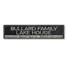 Custom Family Lake House Relax Sign - Rustic Hand Made Vintage Wooden